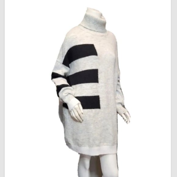 Volcom True to This Striped Turtleneck Oversized Long Sweater - Picture 4 of 13